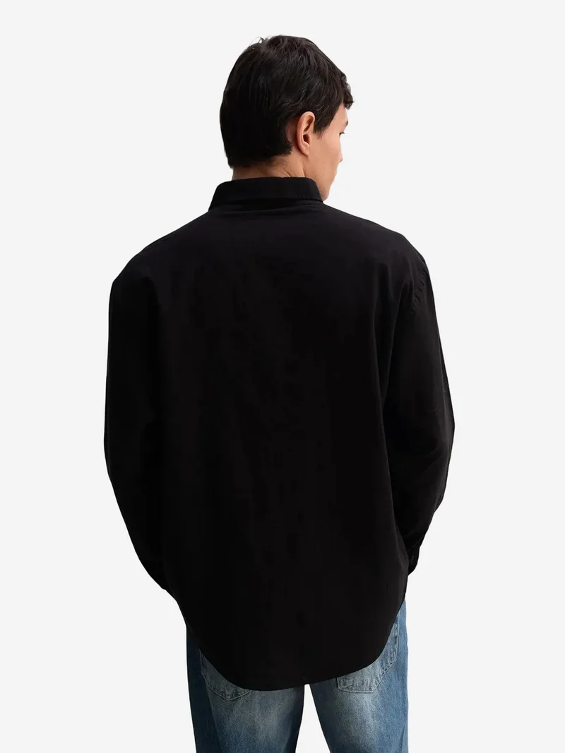 Giesto Black GIESTO Cotton Oversized Button-Up Shirt for Men | Best Price UAE
